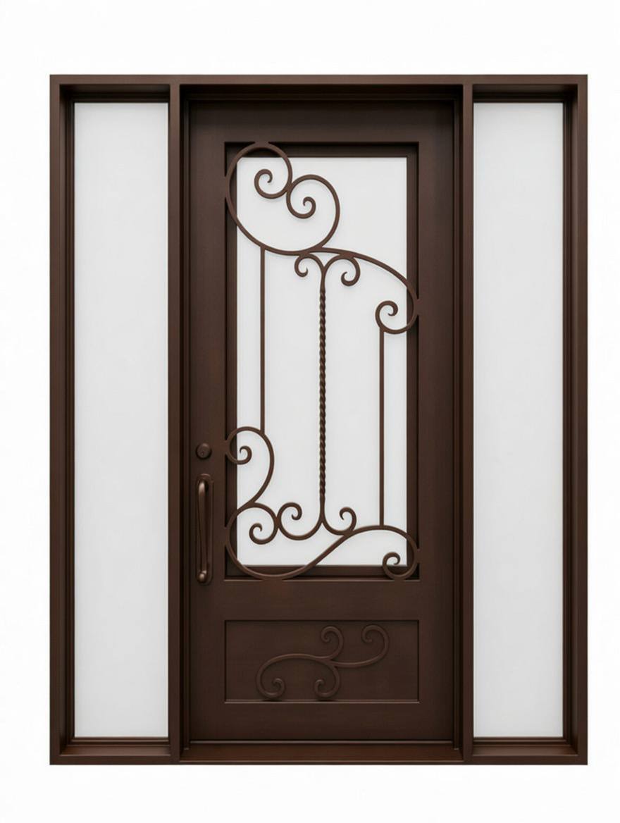 Single Door with two sidelight.