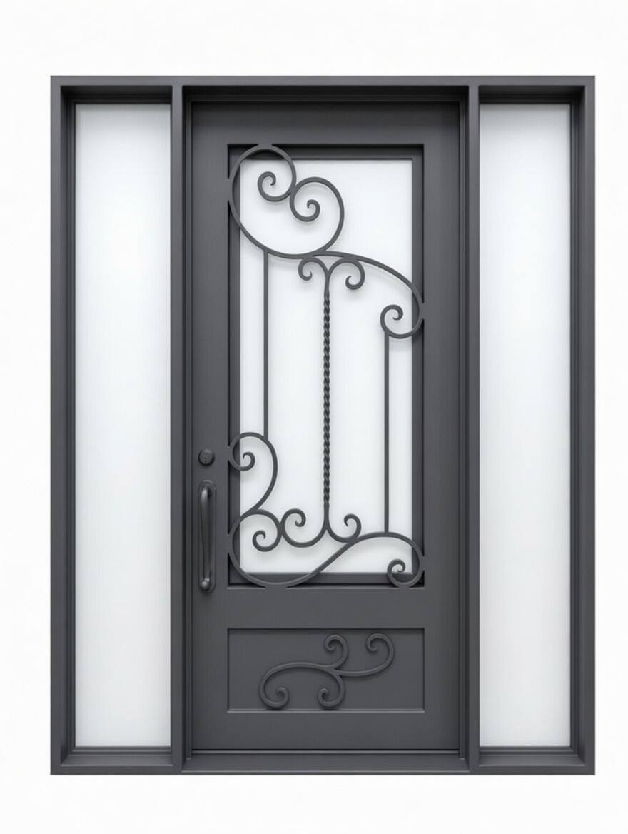 Single Door with two sidelight.
