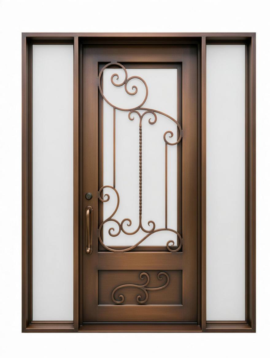 Single Door with two sidelight.