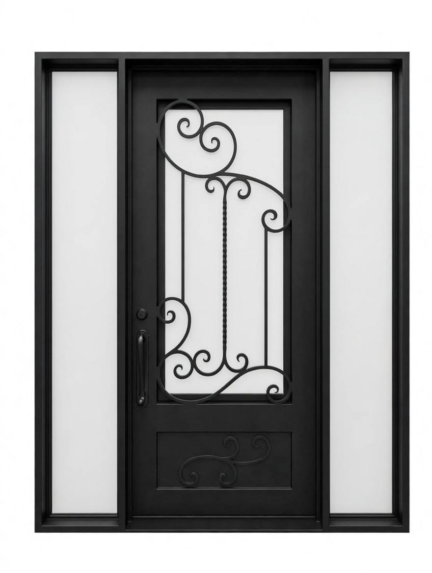 Single Door with two sidelight.